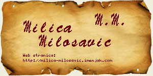 Milica Milosavić vizit kartica